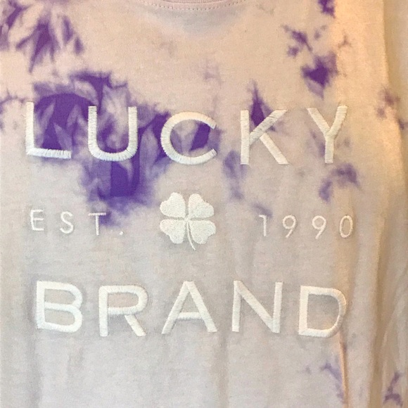 Lucky Brand purple tie dyed short sleeve shirt NWT SIZE M. UNISEX - Picture 3 of 7